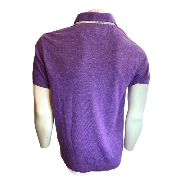 Ted Baker London Purple Cotton Blend Button Down Polo Shirt Size 4 (US Large) - Picture 3 of 5